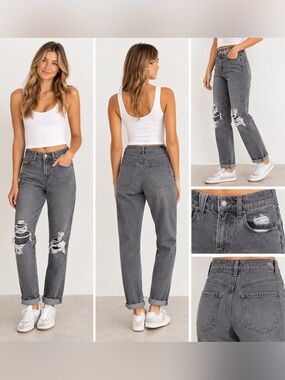 RSQ 90’s Jean Gray Distressed Jeans